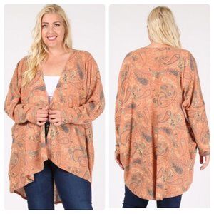 Plus size Paisley Cardigan